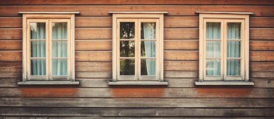 Fototapeta na wymiar Vintage wooden house with windows