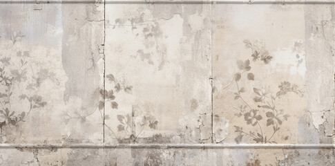 gray vintage retro pattern motif  floral wallpaper, shabby minimal theme, stone concrete background