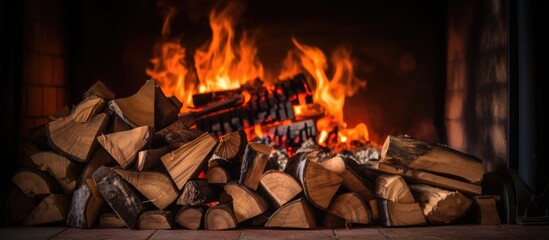 Obraz premium Combustible material ignited within a furnace