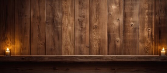 A wooden ambient light on a wall in a hotel in Austria