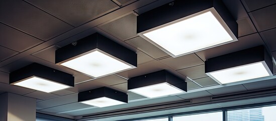 Office building light fixture with modern design and LED technology