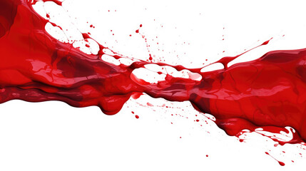 Blood or red wine splash isolated on white background