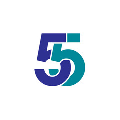 55 logo digits logo design typography editable vector