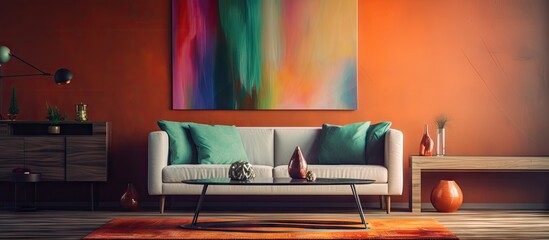 Blurred living room background with abstract design