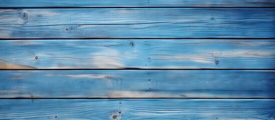 Fototapeta premium Room with a light colored wooden wall and a blue background