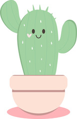 Cute Pastel Cartoon Cactus Illustration