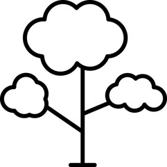 Deciduous wood Thin Line Picture. Perfect for design, infographics, web sites, apps.