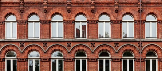 Obraz premium windows with red brick decorations