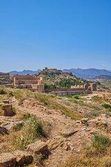 Fototapeta premium Ancient stone fortress of Sagunto Castle on the top of mountain