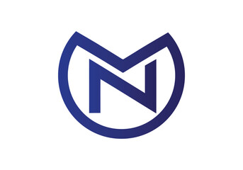 Initial monogram letter NM logo Design vector Template. NM Letter Logo Design. 