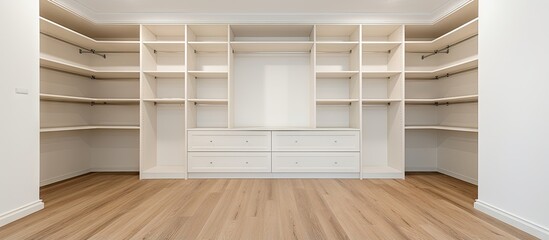 Vacant integrated wardrobe in an extravagant residence