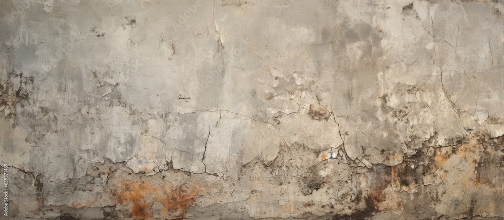 Poster background with stone grunge texture displaying an imperfect and aged wall cracked and with peeling 