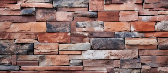 Granite stone walls with a seamless brick pattern texture as a background