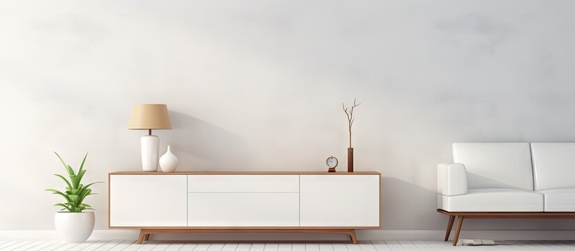 Modern interior with white furniture line image