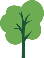 Green Tree Flat Icon for Various Purposes. Suitable for infographics, books, banners and other designs