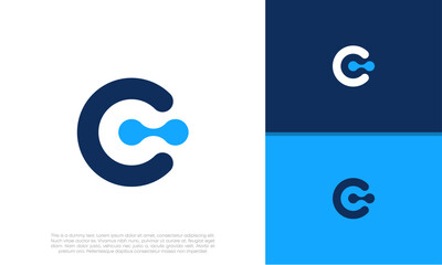 Initials C logo design. Initial Letter Logo. Innovative high tech logo template.	
