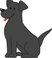 A Black Labrador Retrieve sitting icon Image.