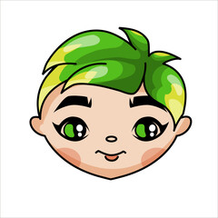 vector illustration portrait girl hairstyle