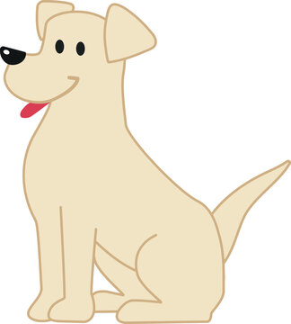 A Beige Labrador Retrieve sitting icon Image.