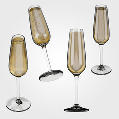 3d Champagne Glass
