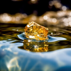 Gold Nugget liegt im Wasser, Generative KI