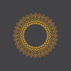 Luxury ornamental mandala design background in gold, Luxury wedding invitation, Ornamental floral corner frame, black background with gold mandala decoration