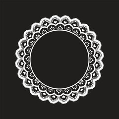 Luxury ornamental mandala design background, Luxury wedding invitation, Ornamental floral corner frame, black background with line mandala decoration, coloring