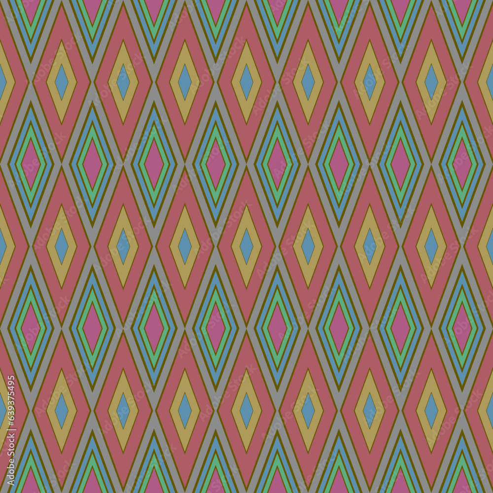 Poster seamless vector abstract pattern. symmetrical geometric background with rhombus. ethnic motif. graph