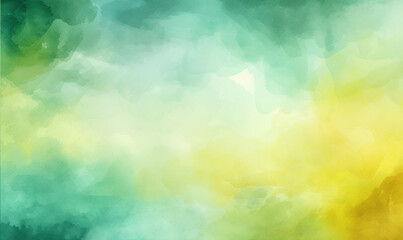 Yellow and green watercolor abstract background. Abstract composition illustration.