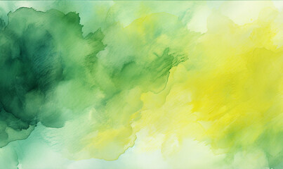 Yellow and green watercolor abstract background. Abstract composition illustration.