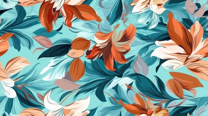 Beautiful floral seamless pattern abstract. Generative AI