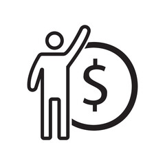 person with dollar sign