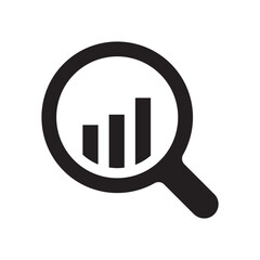 magnifying glass and graph