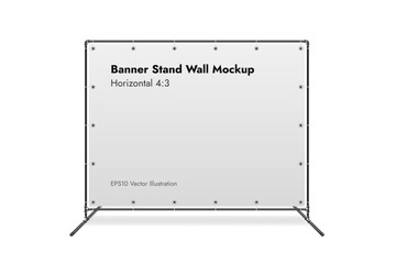 Banner Stand Wall on White Background Vector Illustration.