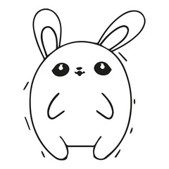 Illustration of cute rabbit, coloring page