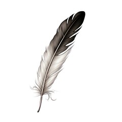 Minimalistic Drawing of a Simple Feather Pen AI Generated