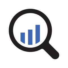 magnifying glass on graph