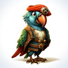 Minimalistic Clipart of a Pirate Parrot AI Generated