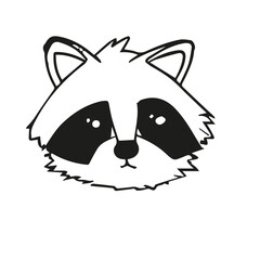 Raccoon head coloring page