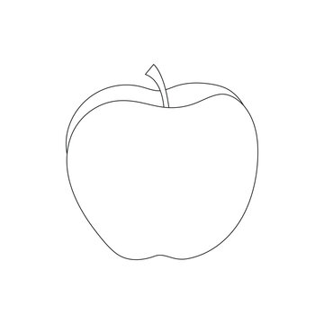 apple on a white background line art illustration coloring page