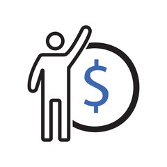 person with dollar sign