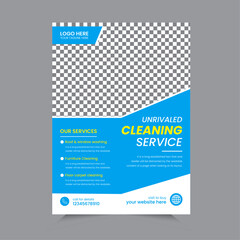 Cleaning Service A4 Flyer Template Design. House cleaning service poster flyer template, Poster brochure design, Flyer, leaflet design. Vector Illustrator EPS 10 version Editable and Print ready.