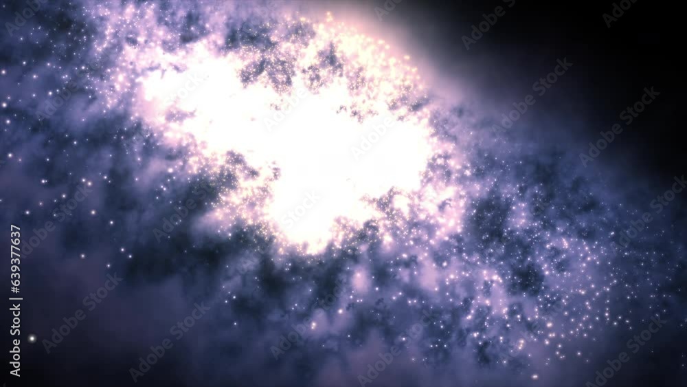 Wall mural bright galaxy consisting of nebulae and star clusters. the central part of the galaxy with a bright 