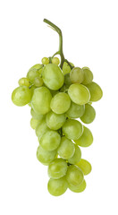 Sweet green grapes on white background