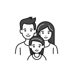 Family, parents and child, linear icon. Line with editable stroke