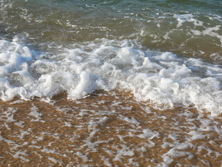 bubble sea waves in the evening