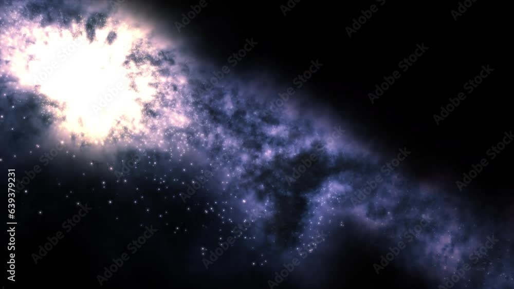 Wall mural bright galaxy consisting of nebulae and star clusters. the central part of the galaxy with a bright 
