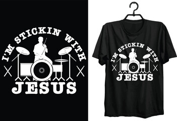 Drummer T-shirt Design. Funny Gift Item Drummer T-shirt Design For All People And Drum Lovers.