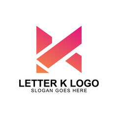 K Letter Logo Icon Pink gradient Design template Element vector art