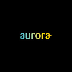 Aurora typography logo, tech logo, brand logo,